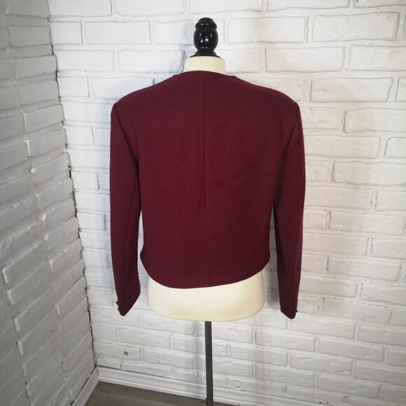 Pendleton Woolen Mills Ladies Size 16 100% Virgin Wool Burgundy Vintage Blazer - Picture 2 of 9